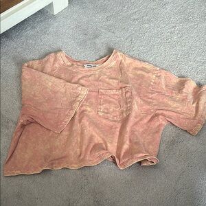 Peach Tie-Dye Cropped Top